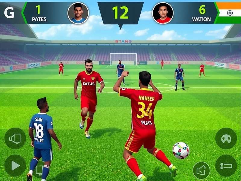 Tamil Combat Footballer tournament screen showing Indian players