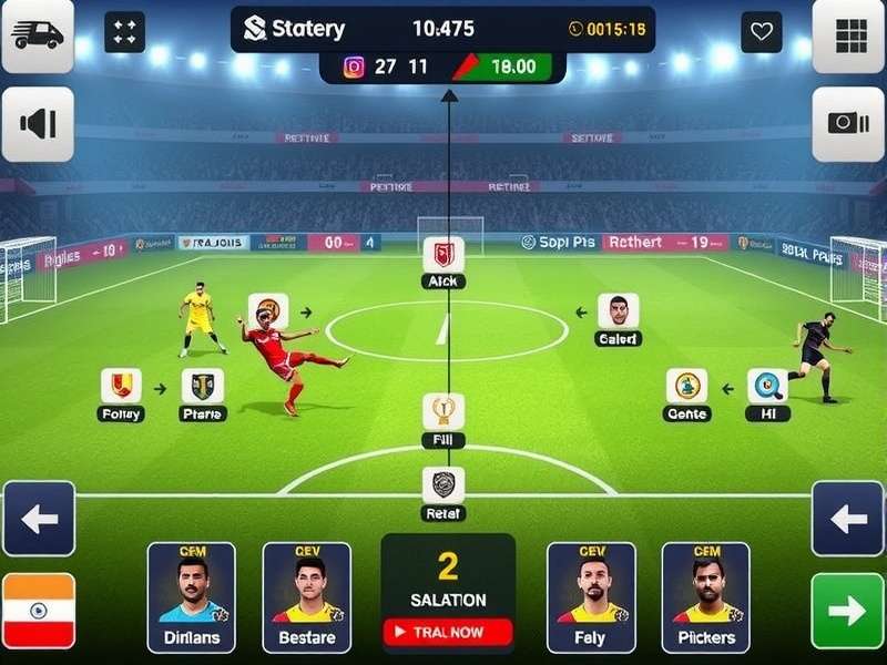 Tamil Combat Footballer strategy screen showing player formations